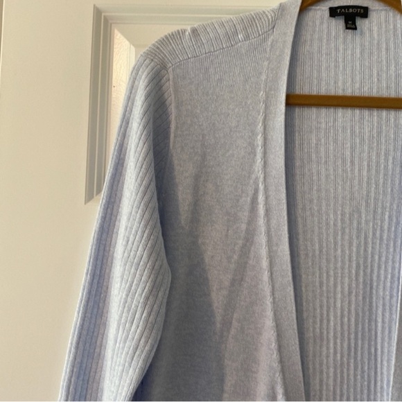 Talbots Long Knee Length Cardigan Sweater - Blue‎ - Medium - EUC - Picture 4 of 8